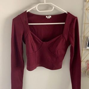garage long sleeve bustier top